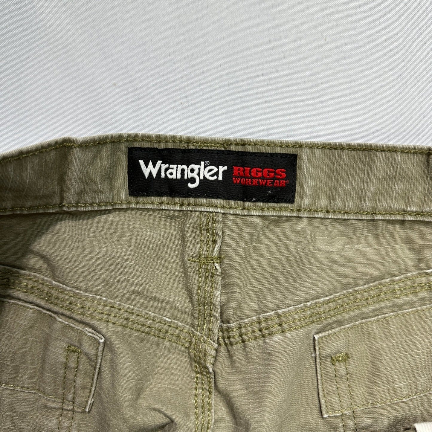 Wrangler Riggs Workwear Cargo Pants Mens 40x30 Green Utility Ripstop Rugged
