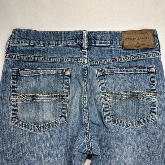 Cody James Slim Straight Jeans Mens 31x36 Blue Medium Wash Western Cowboy Denim