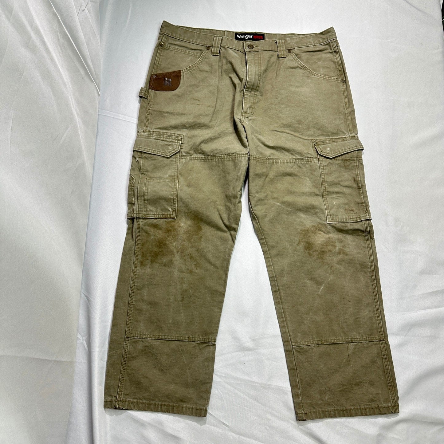 Wrangler Riggs Workwear Cargo Pants Mens 40x30 Green Utility Ripstop Rugged