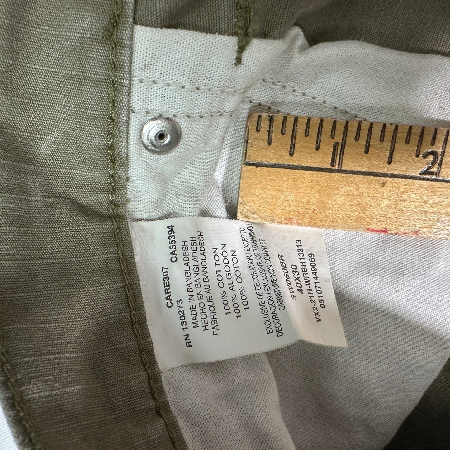 Wrangler Riggs Workwear Cargo Pants Mens 40x30 Green Utility Ripstop Rugged