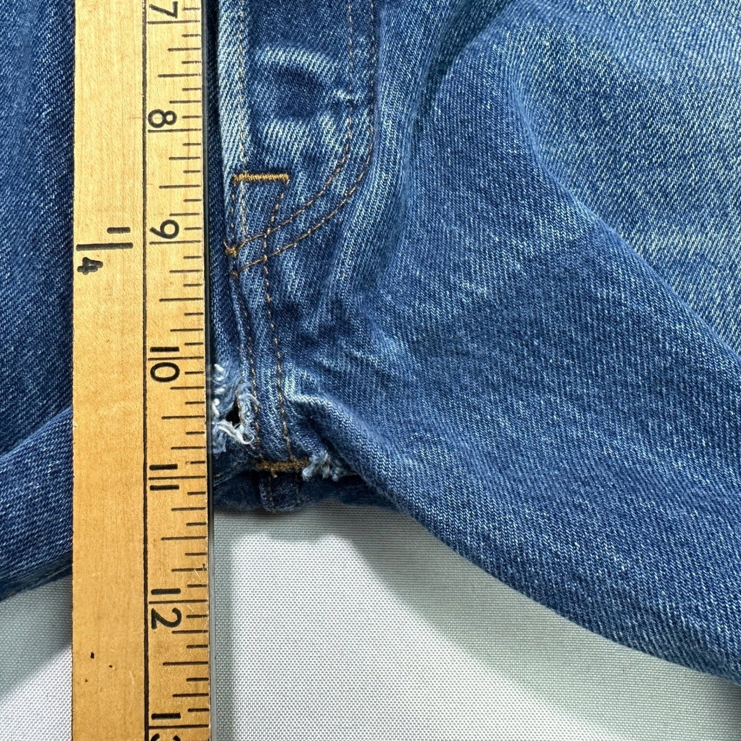 Levis 501 Original Fit Mens Blue Distressed Straight Leg Jeans W36 L36 501-0115