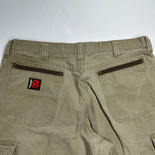 Wrangler Riggs Workwear Cargo Pants Mens 40x30 Green Utility Ripstop Rugged