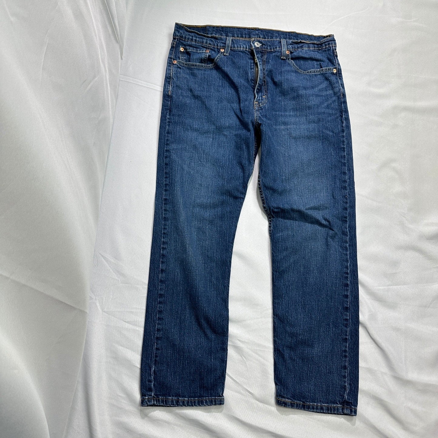 Levi Strauss 502 Regular Taper Mens Jeans Blue Medium Wash W38 L30 Denim Pants