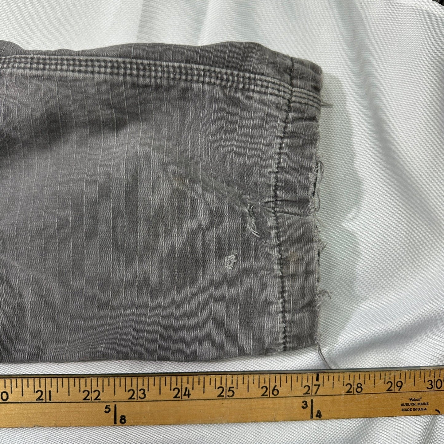Carhartt Ripstop Cargo Pants Mens 31x30 Gray Distressed Thrashed Workwear Y2K