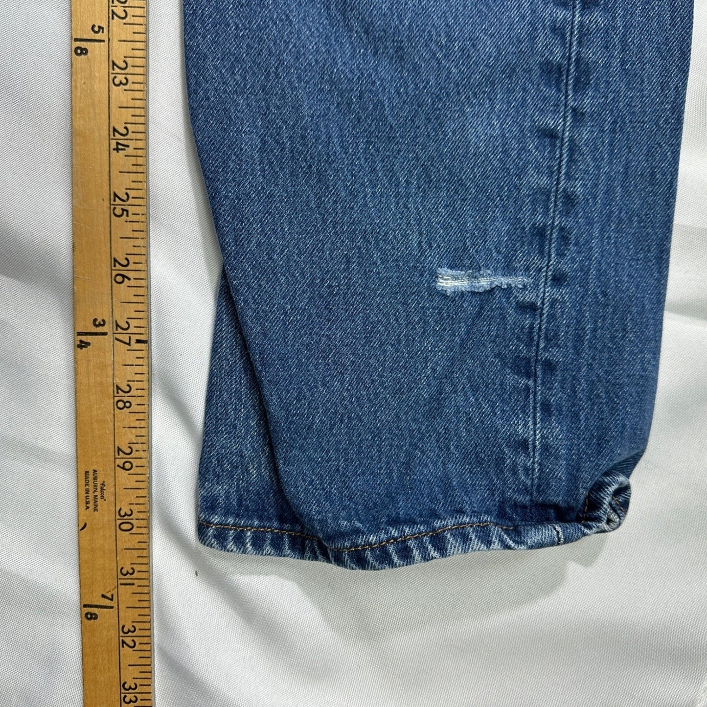 Levis 501 Original Fit Mens Blue Distressed Straight Leg Jeans W36 L36 501-0115