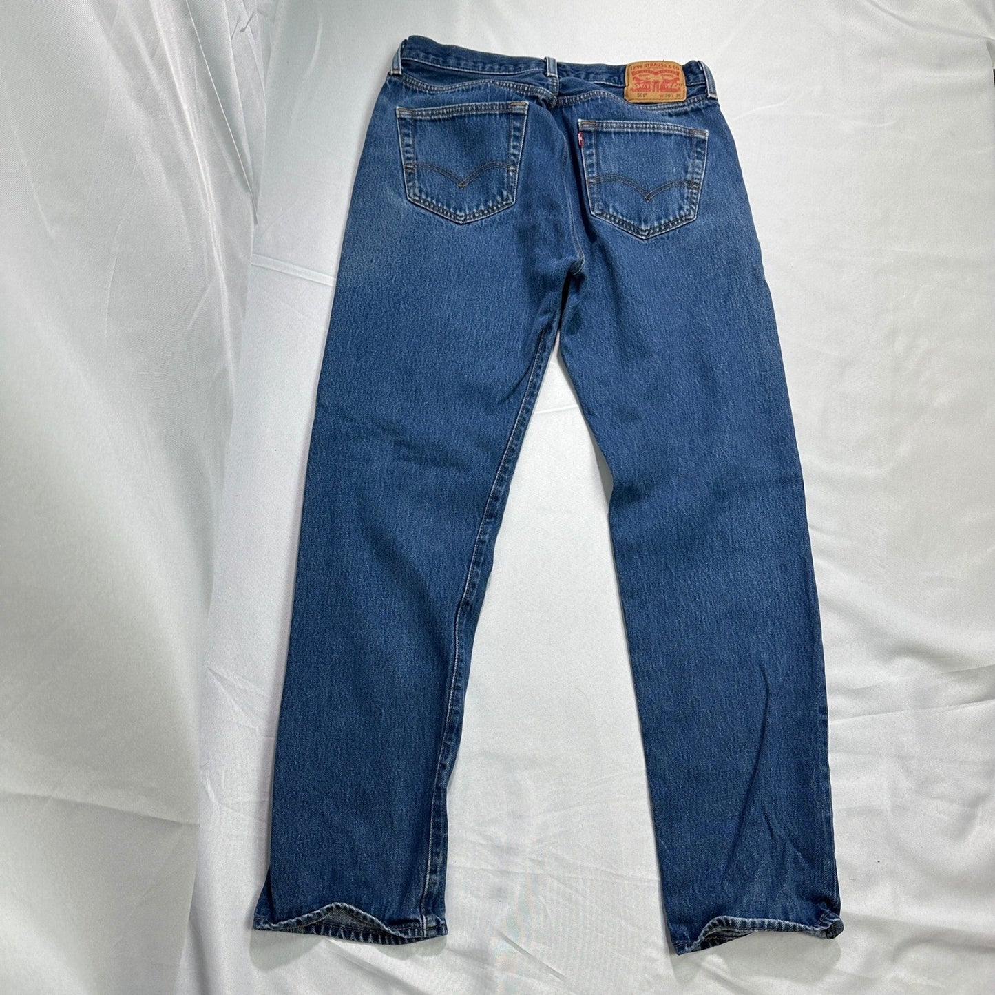 Levis 501 Original Fit Mens Blue Distressed Straight Leg Jeans W36 L36 501-0115