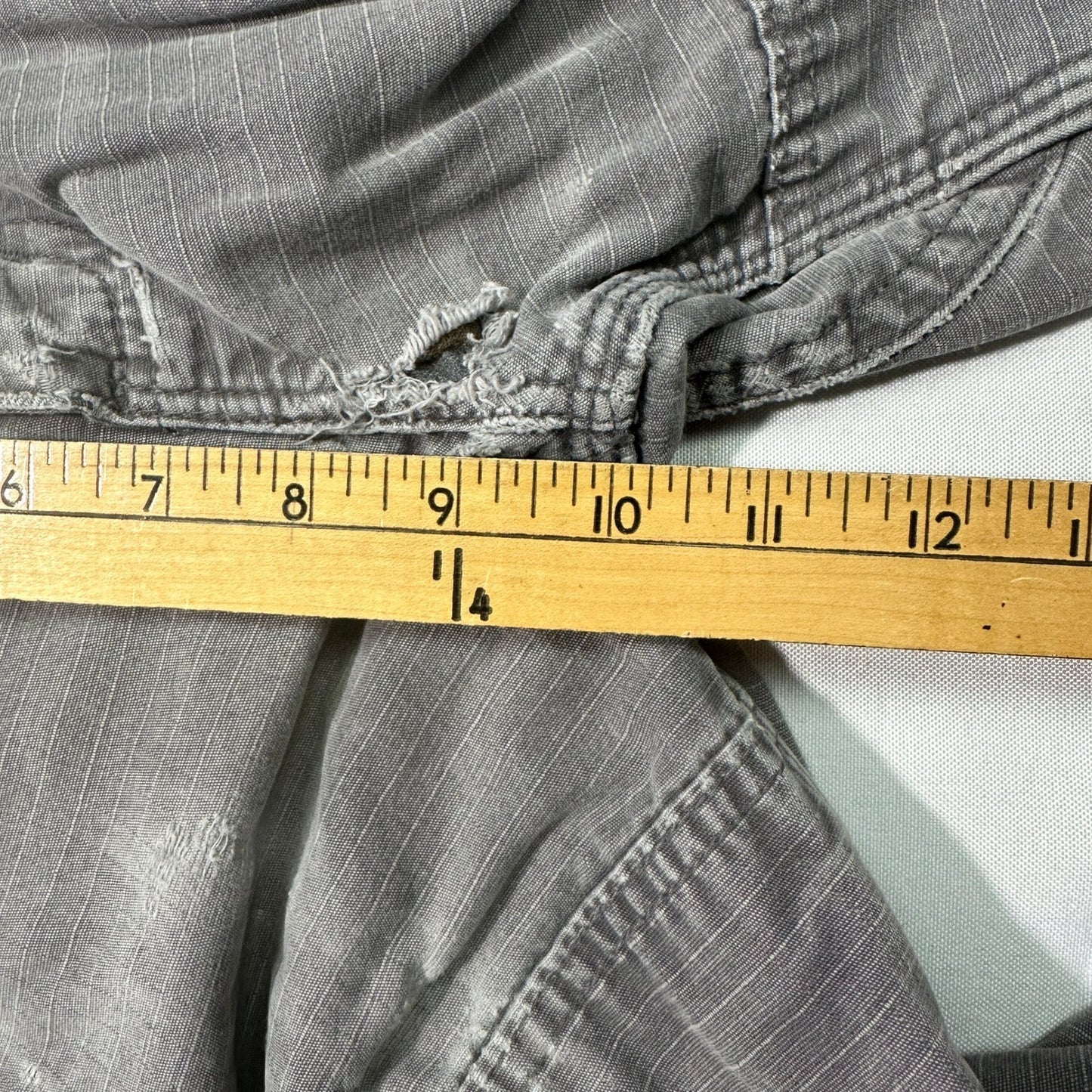 Carhartt Ripstop Cargo Pants Mens 31x30 Gray Distressed Thrashed Workwear Y2K