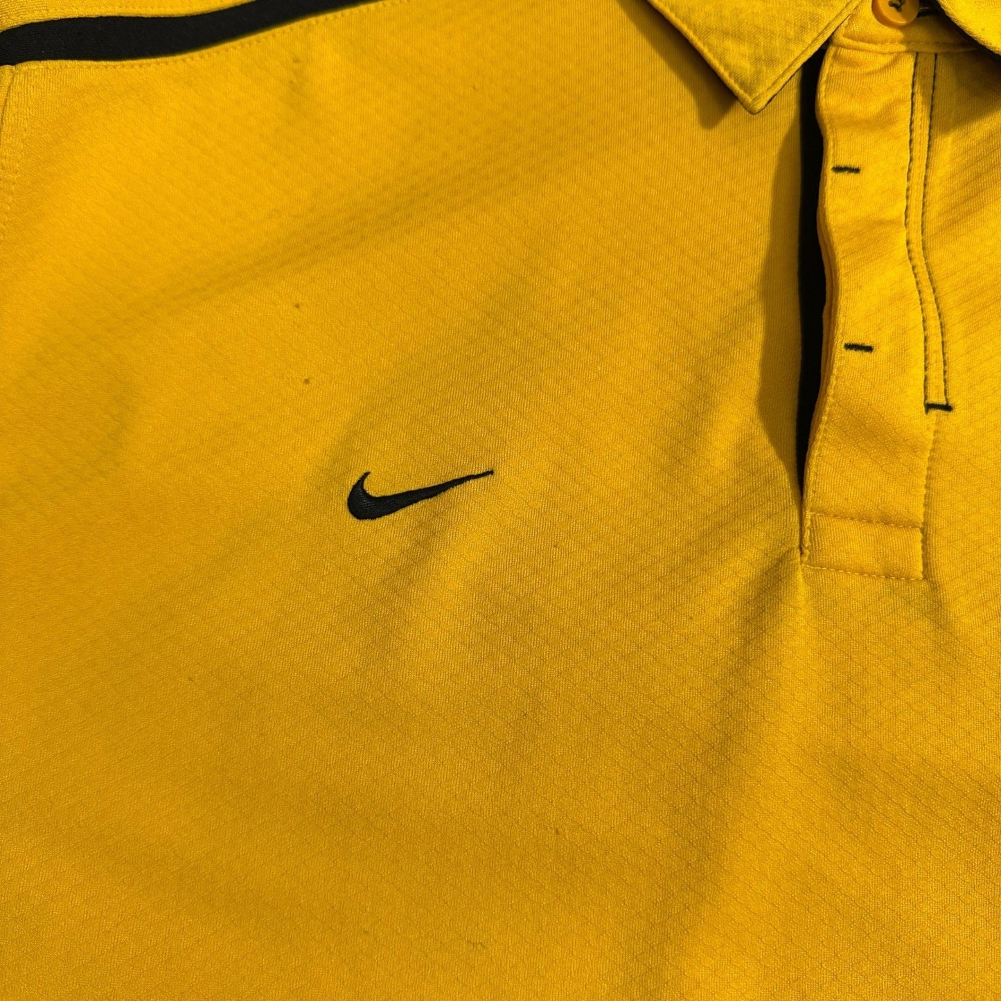 Nike Team Iowa Hawkeyes Polo Shirt Mens XL Gold Black Fit Dry NCAA Football