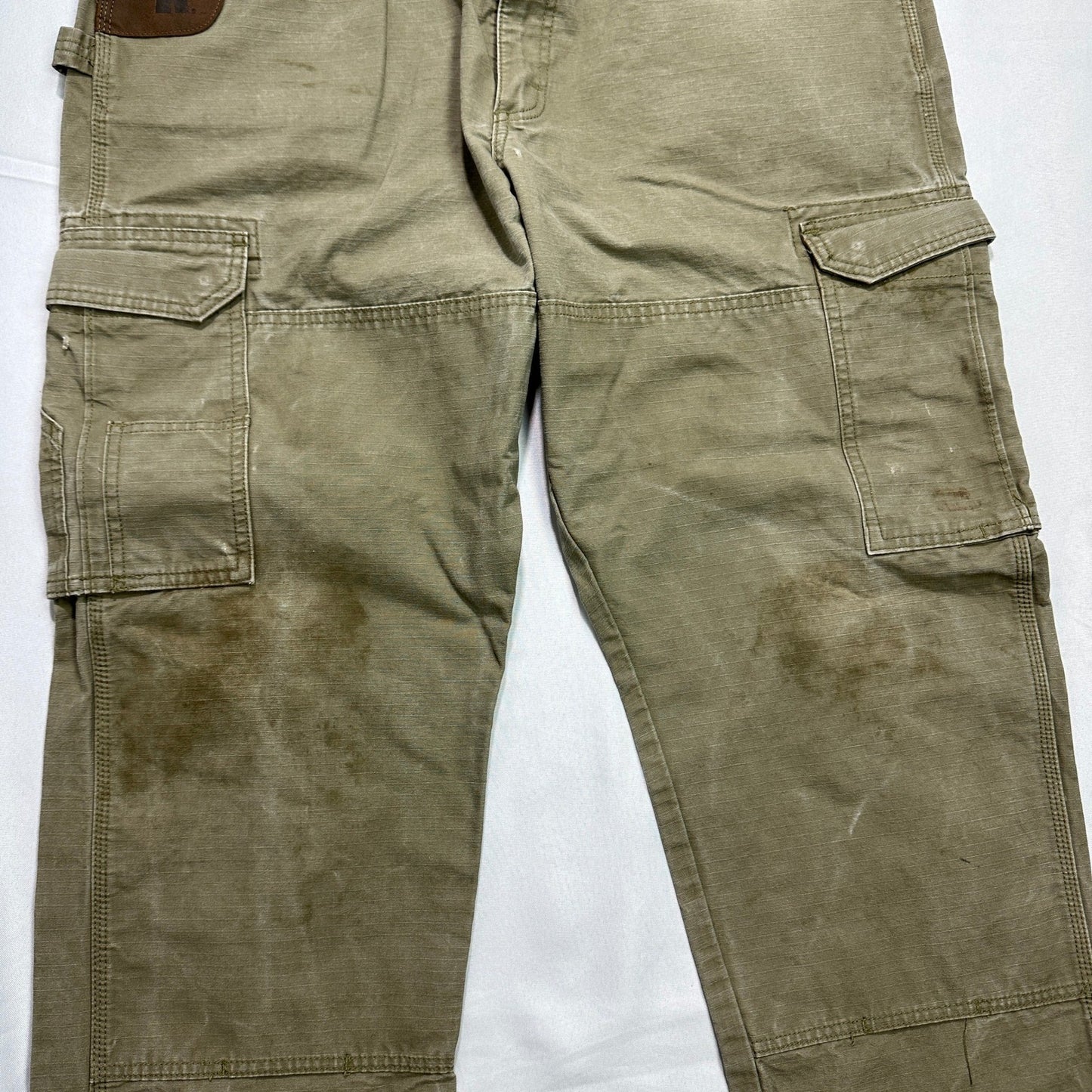 Wrangler Riggs Workwear Cargo Pants Mens 40x30 Green Utility Ripstop Rugged