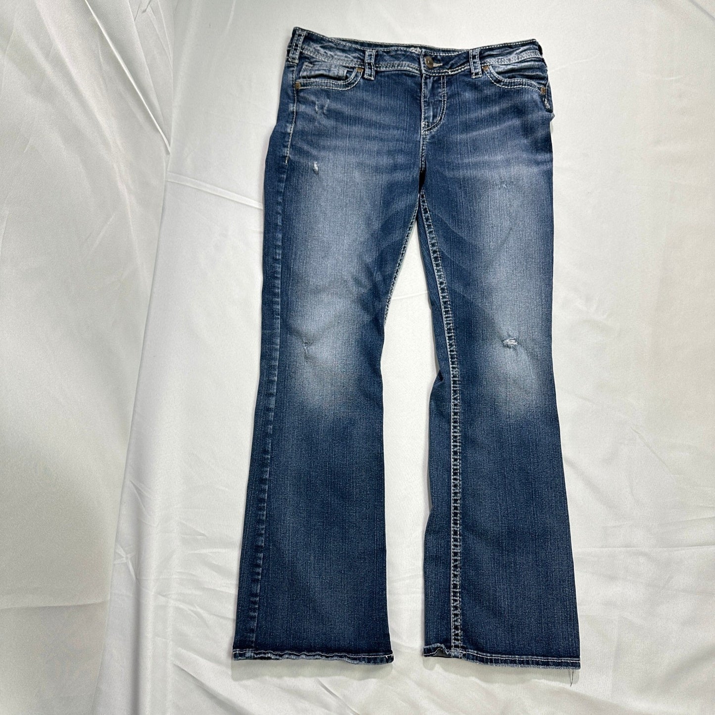 Silver Jeans Co Tuesday Bootcut Jeans Womens 32x31 Blue Mid Rise Fluid Denim